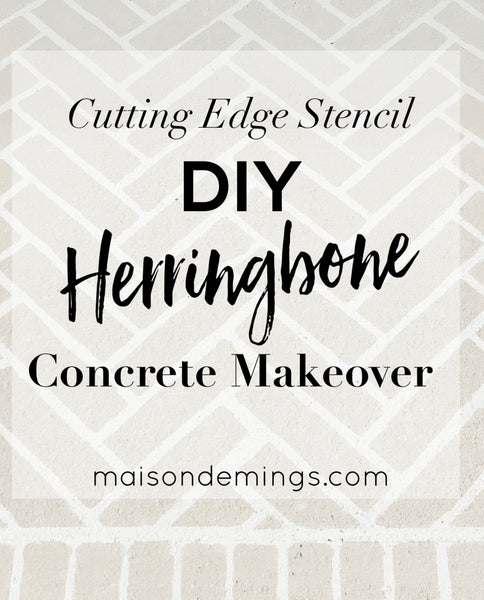 DIY Herringbone Concrete Makeover